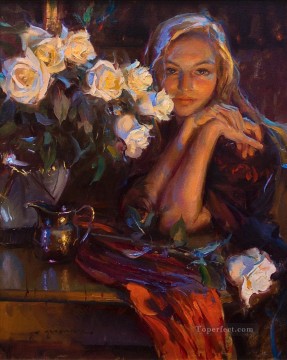 Women Painting - Russian Shawl MIG Impressionist